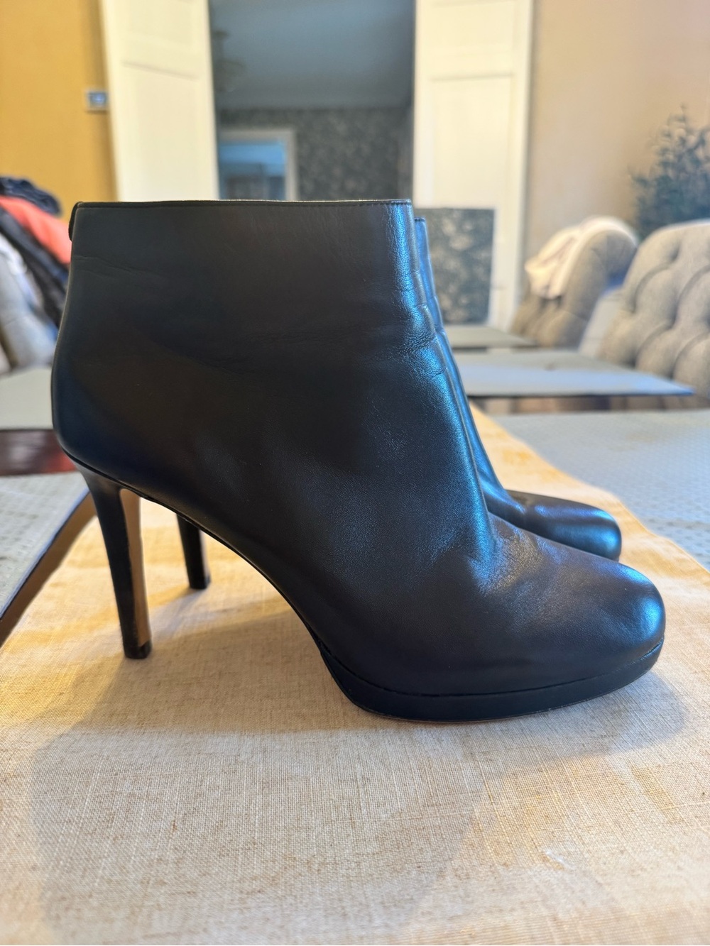 Michael Kors Black Leather Women's High Heel Ankle Boots